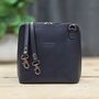 Leather Cross Body Handbag In Dark Grey, thumbnail 3 of 3