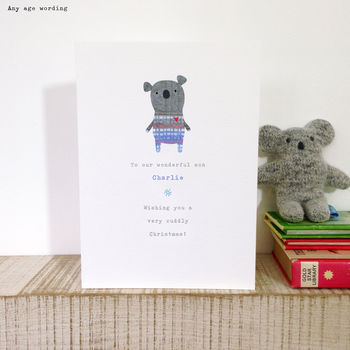 Babys First Christmas Or Pick Your Message Koala Card, 3 of 11