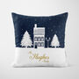 Personalised Christmas Cushion Blue House, thumbnail 3 of 6