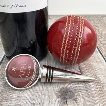 Personalised Cricket Ball Bottle Stopper, 4 of 5