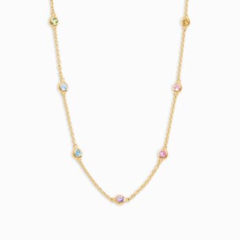 Rainbow Gemstone Necklace In Sterling Silver And Gold, 6 of 9