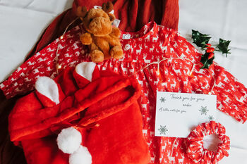 Snuggle Hoodie, Reindeer Pyjama And Teddy Christmas Gift Box / Christmas Eve Box, 2 of 7