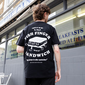 Fish Finger Sandwich Unisex Graphic T Shirt In Black, 3 of 7