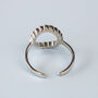 Sterling Silver Textured Circle Detail Adjustable Ring, thumbnail 3 of 4