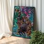 Black And Gold Jaguar In Tropical Rainforest Summer Jungle Print, thumbnail 6 of 6