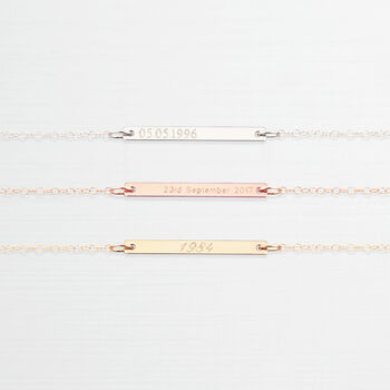 Personalised Bar 'Date' Necklace, 3 of 10