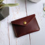Italian Leather Button Wallet Brown, thumbnail 5 of 8