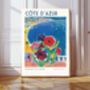Cote D' Azur French Rivera Flower Art Print, thumbnail 1 of 3