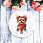 Personalised Cute Yorkshire Terrier In Red Bandana, thumbnail 1 of 2