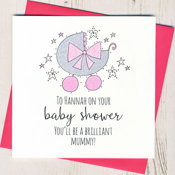 Personalised Glittery Baby Shower Card, 3 of 4