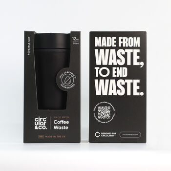 Circular And Co Coffee Cup Made From Coffee Waste 12oz Black, 2 of 8