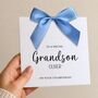 Grandson Birthday Card For Him, Luxury Bow Card, Choice Of Colours Handmade Bow, thumbnail 1 of 5