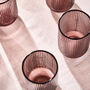 Palermo Set Of Four Amethyst Ribbed Highball Tumblers, thumbnail 4 of 5