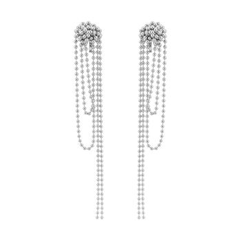 Asymmetric Beaded Drop Clip On Earrings, 4 of 6