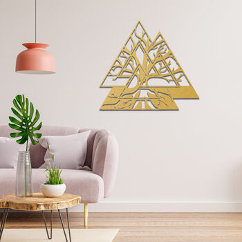Triangular Tree Of Life Wood Art Modern Room Decor, 4 of 8