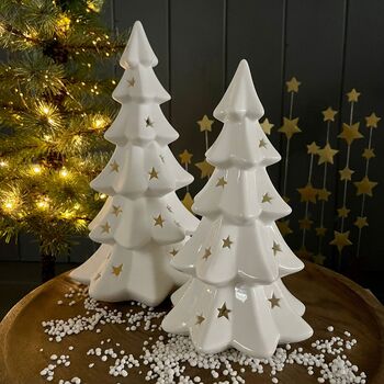 Large White Porcelain Christmas Tree With Lights, 5 of 5
