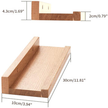 Solid Oak Timber Floating Shelf U Shaped Display Racks, 3 of 11