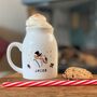 Bone China Retro Snowman Hot Chocolate Mug, thumbnail 4 of 5