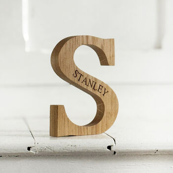 Personalised Christening Oak Letter, 5 of 7