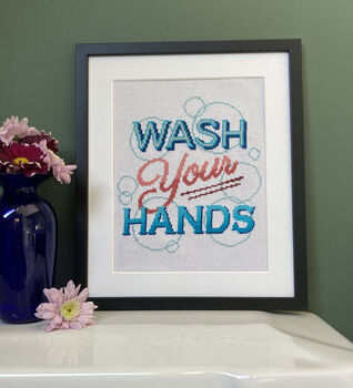 Wash Your Hands Cross Stitch Embroidery Kit, 2 of 5