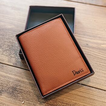 Personalised Men's Leather Wallet With Coin Pocket, 9 of 12