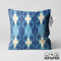 Handwoven Ikat Pillow Cover With Blue Tones, thumbnail 1 of 8