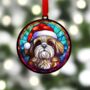 Shih Tzu In Santa Hat Suncatcher Decoration, thumbnail 2 of 6