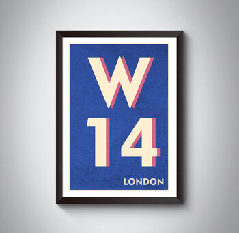 W14 Hammersmith London Postcode Typography Print, 11 of 11