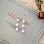 Cassie Ivory Silver Pearl Waterfall Charm Gift Earrings, thumbnail 3 of 4