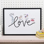 Bespoke Word Print With Floral Illustrations, thumbnail 3 of 8