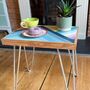 Colourful Wooden Mosaic Topped Side Table, thumbnail 1 of 4