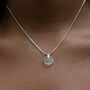 Sterling Silver Clear Spinning Disc Charm Necklace, thumbnail 1 of 8