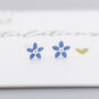 Mini Sterling Silver Forget Me Not Flower Stud Earrings, thumbnail 1 of 7