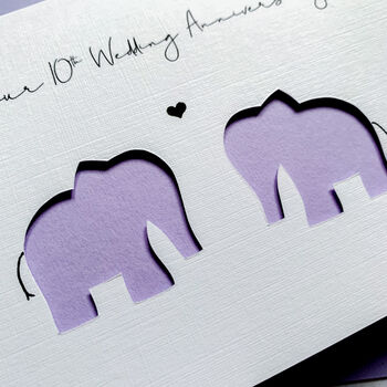 Personalised Hand Cut Love Elephants Card, 2 of 4