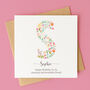 Personalised Floral Initial Birthday Card – Any Letter, thumbnail 3 of 8
