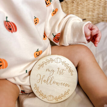 Boys Pumpkin Halloween Romper, 3 of 3