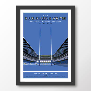 Bath Rugby Blue, Black And Whites Twickenham 2025 Poster, 6 of 6