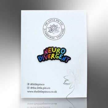 Rainbow Coloured Neurodivergent, Autism, Adhd, Dyslexia, Tourettes Enamel Pin Badge Gift For Kids, 4 of 8