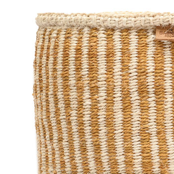 Hotuba: Gold Pinstripe Woven Storage Basket, 7 of 9