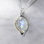 Molten Sterling Silver Moonstone Droplet Necklace, thumbnail 1 of 11