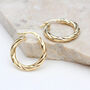 9ct Yellow Gold Chunky Twisted Hoop Earrings, thumbnail 1 of 3