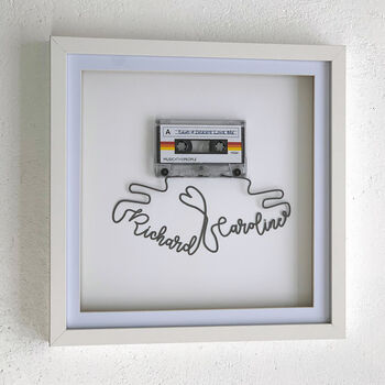 Framed Personalised Cassette Mixtape Art Papercut, 2 of 8