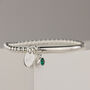 Sterling Silver Initial Birthstone Bracelet, thumbnail 2 of 8