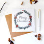 Merry Christmas Card, Flower Laurel, thumbnail 1 of 3