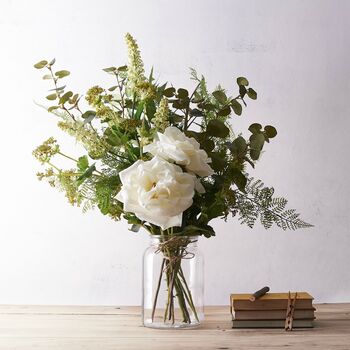 Faux Wild English Rose Garden Arrangement By The Flower Studio