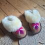 Handmade Sheepskin Mules In Pink, thumbnail 3 of 3