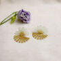 Daisy Sunset Pressed Flower Sterling Silver Studs, thumbnail 1 of 12