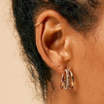 Maharani Triple Hoop Silver Earrings, 2 of 9