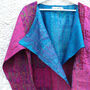 Kantha Handstitched Pink Silk Jacket, thumbnail 8 of 12
