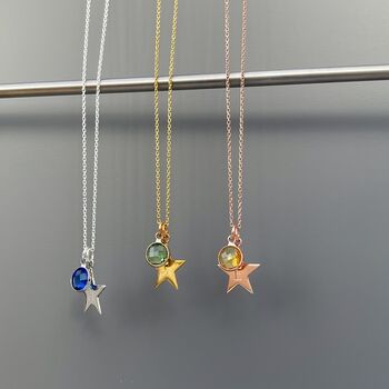 Personalised Star Birthstone Necklace, 6 of 10